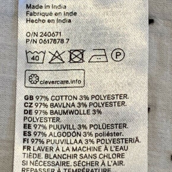 H&M Cream-White & Black Oval/Swiss Dot Blouse Long Bell Sleeve Sz XS #180A - Picture 6 of 7